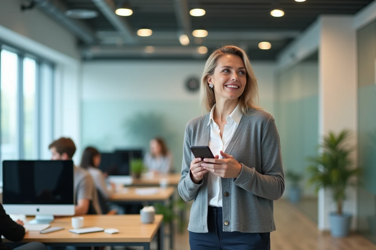 Femme privée secteur regardant l