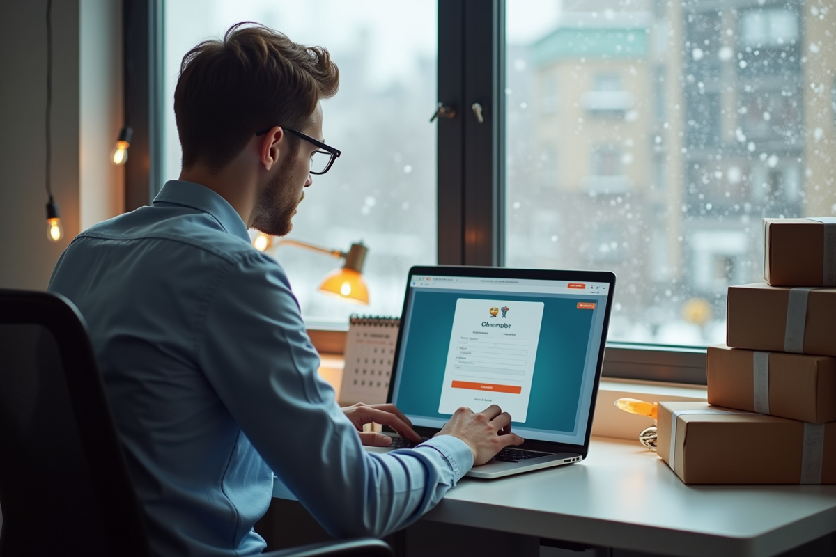 Jeune homme travaillant sur un formulaire d