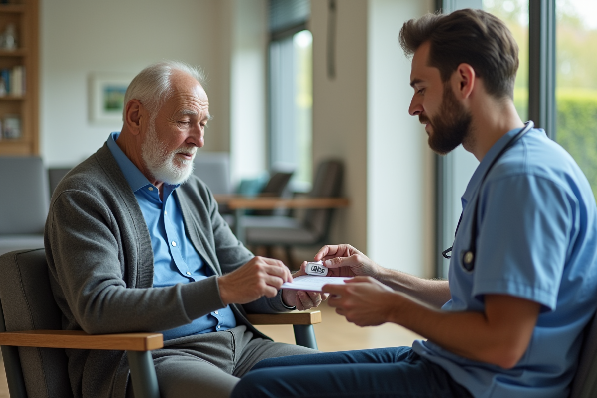Médecin vérifiant un dossier de médicaments à l